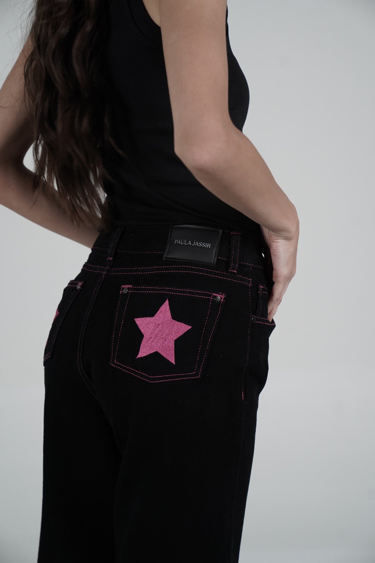 Fucsia Double Star Jeans