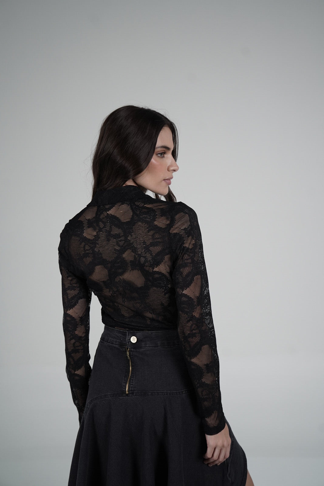 Black asymmetrical skirt