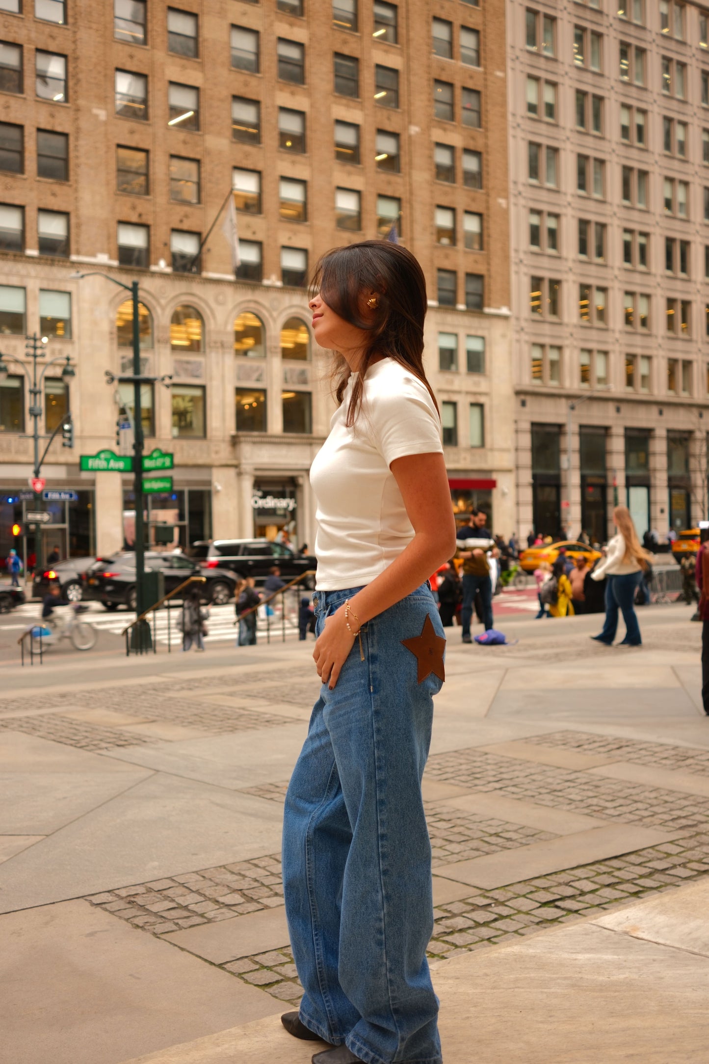 Chunky Leather Star Jeans