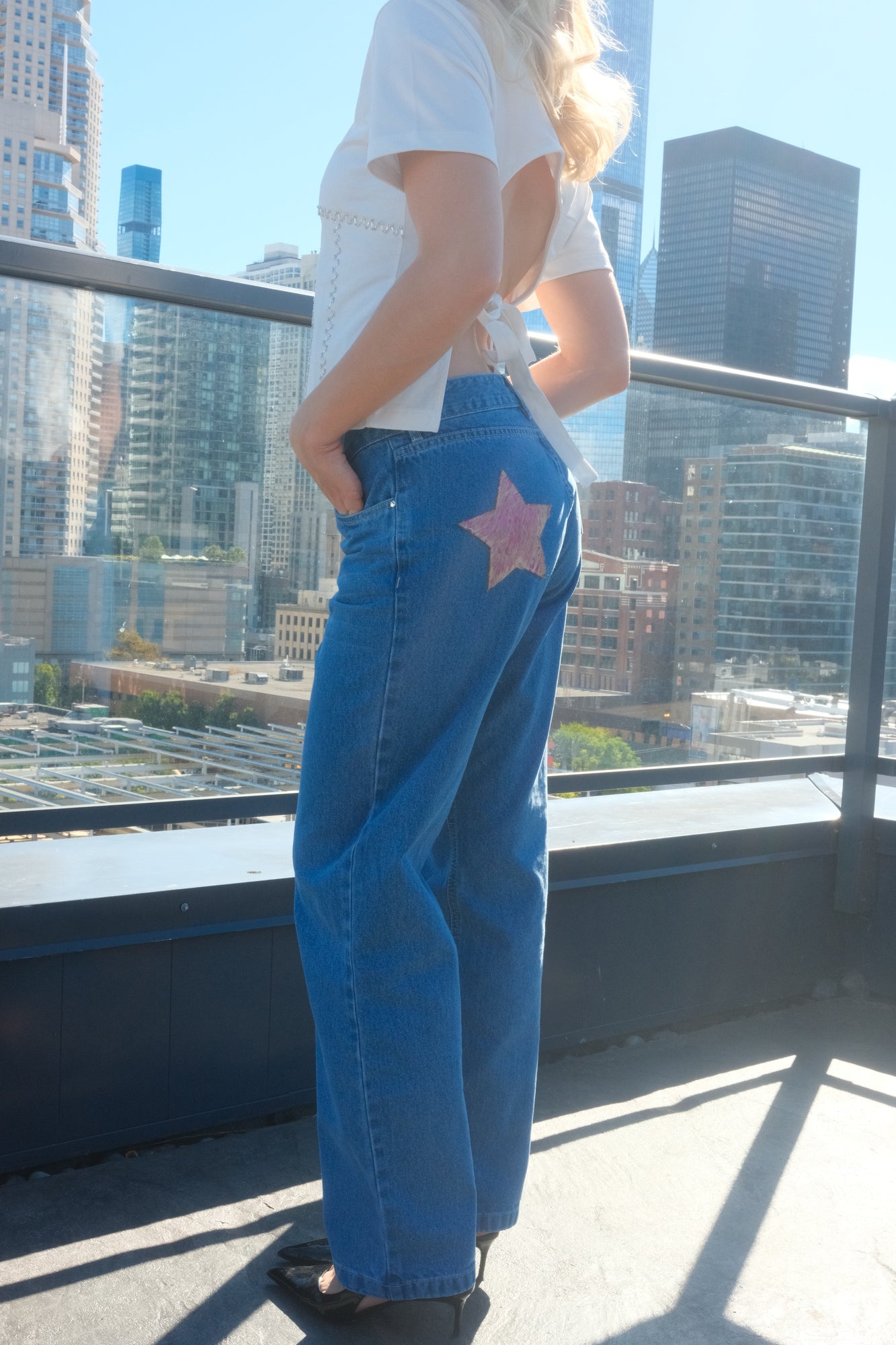 Chunky Jeans with Pink Star