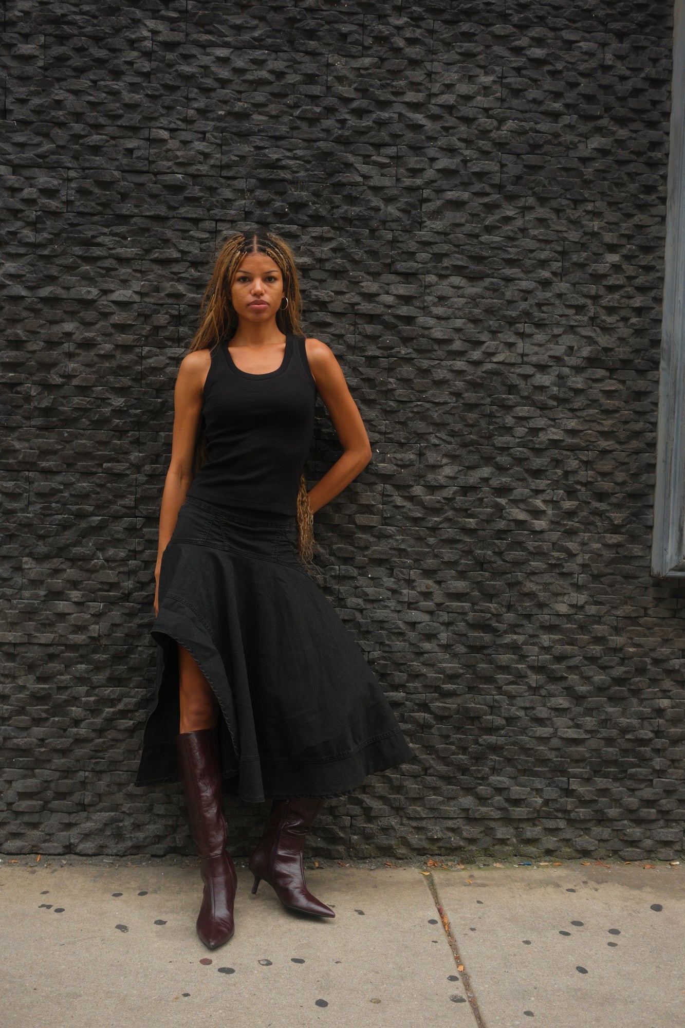 Black asymmetrical skirt