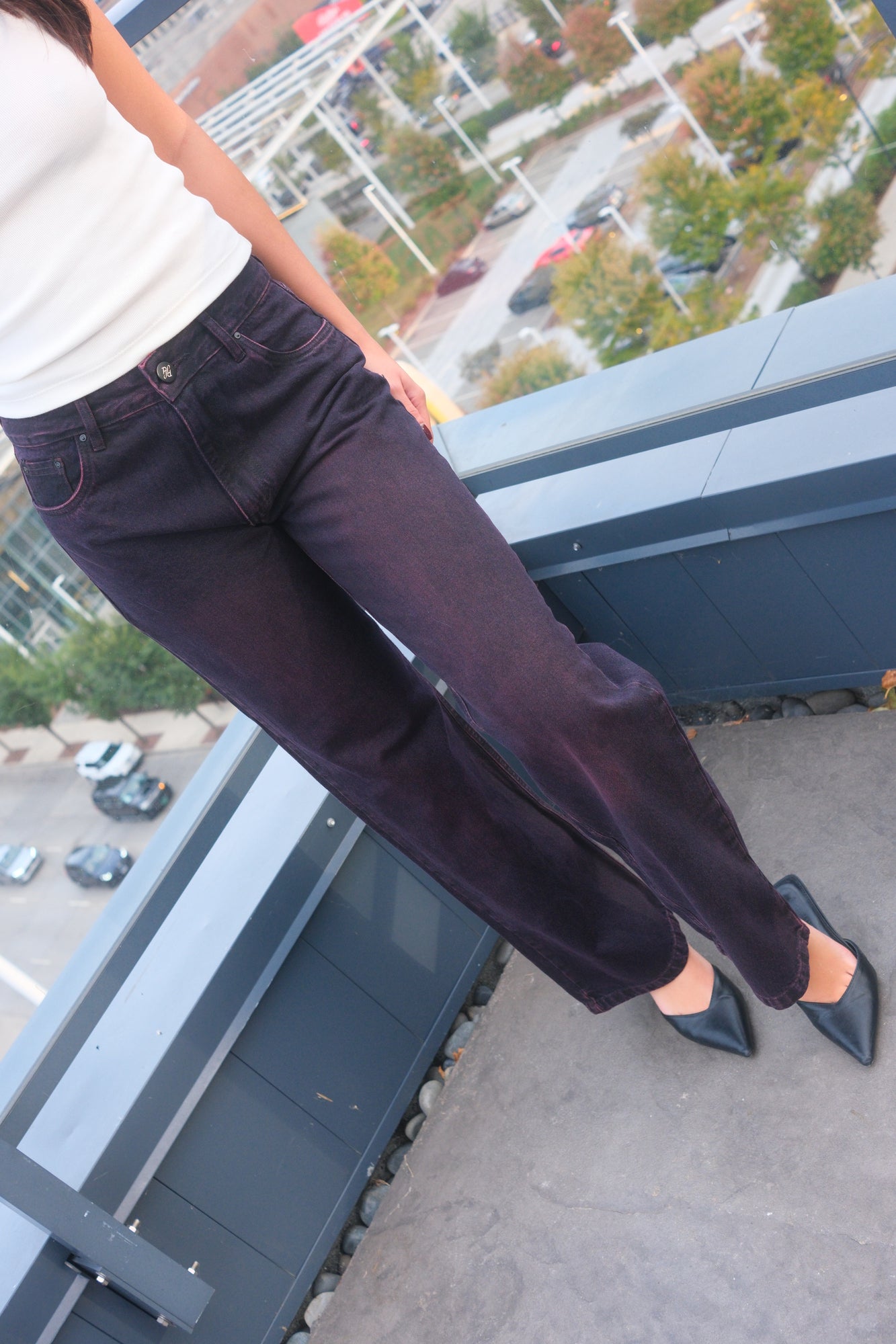 Burgundy Star Jeans