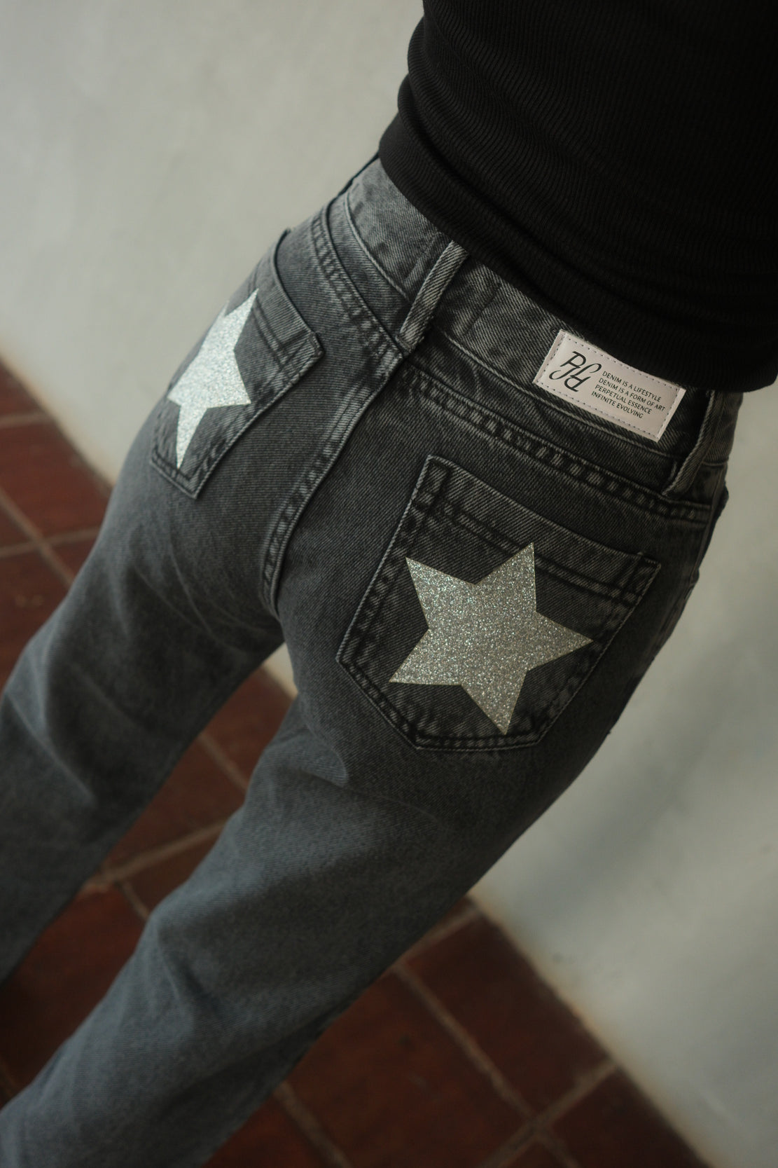 Double Gray Star Jeans