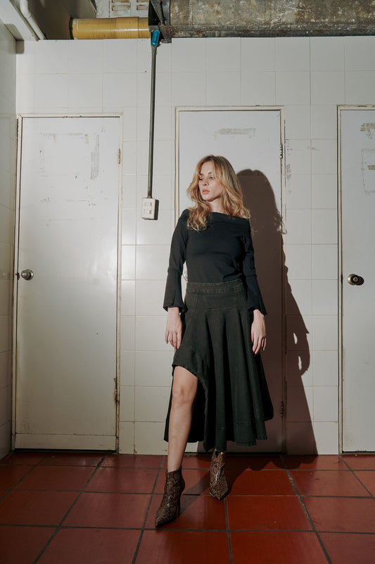 Black asymmetrical skirt