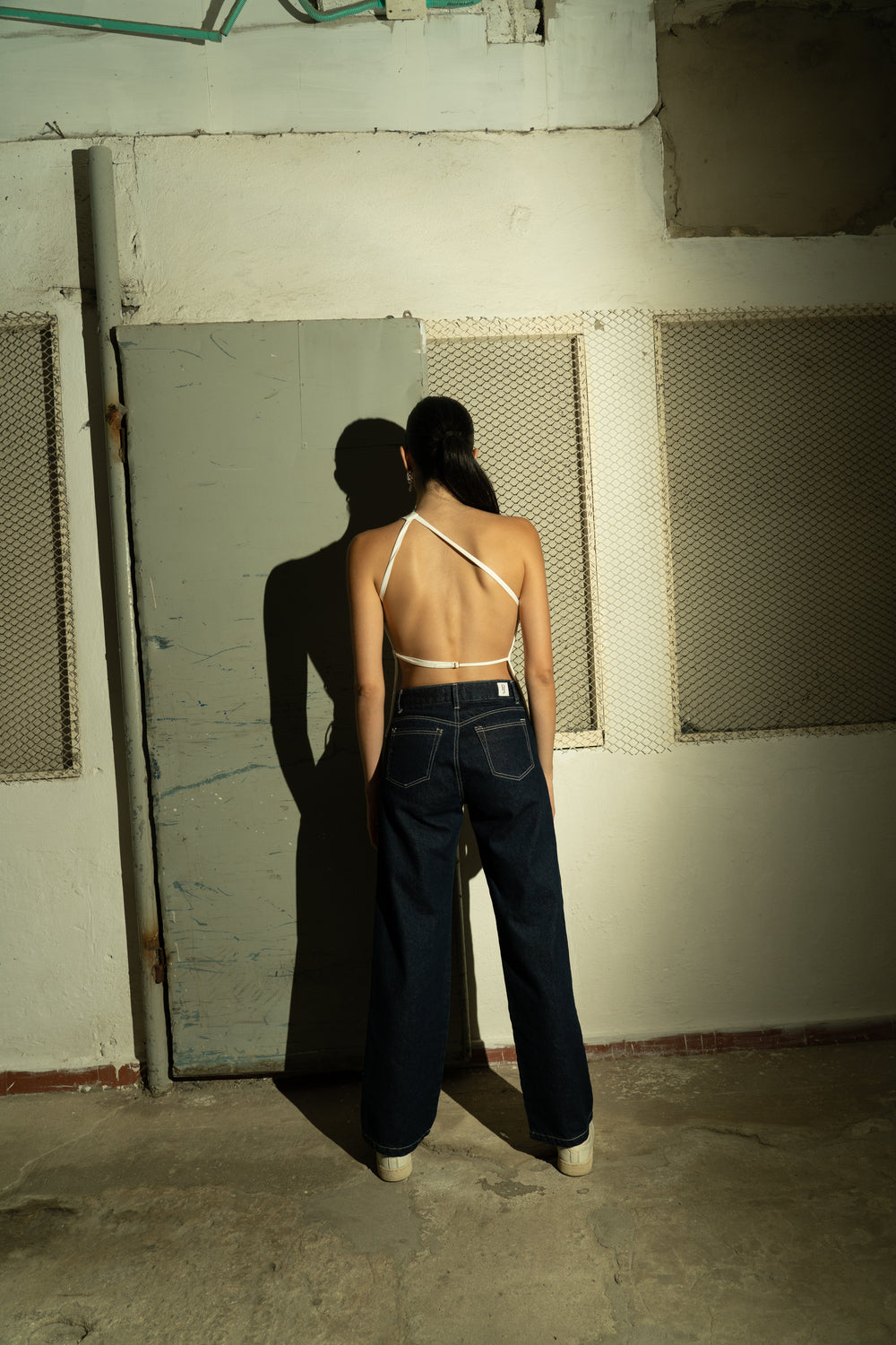Backless top Blanco