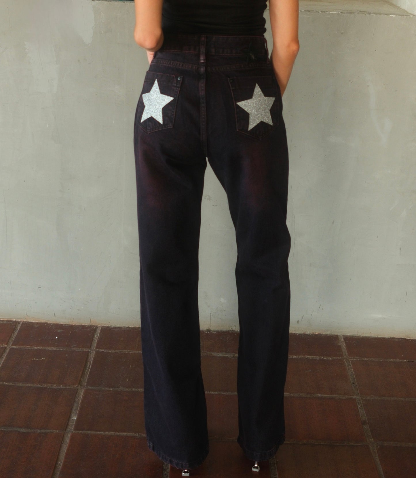 Double Star Burgundy Jeans