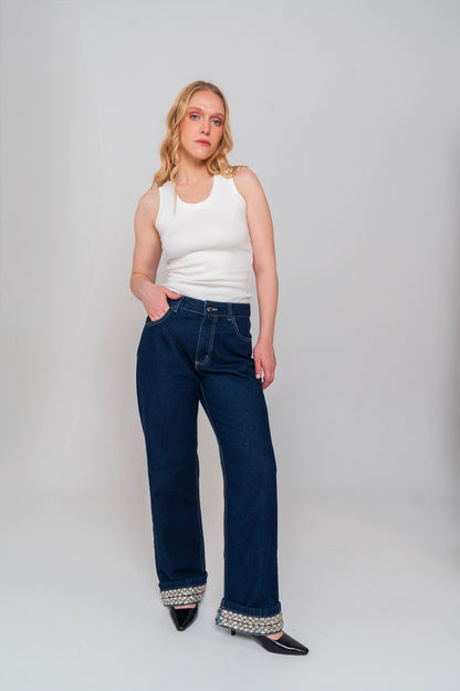 Crystal Embroidered Jeans
