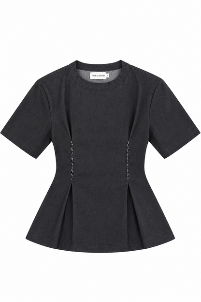 Ballerina Denim Blouse (Gray)