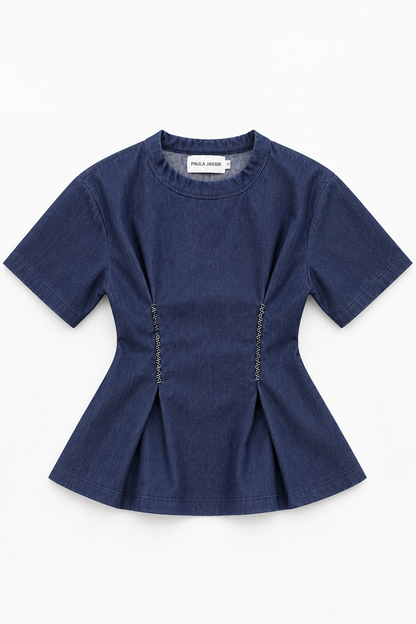 Ballerina Denim Blouse (Blue)