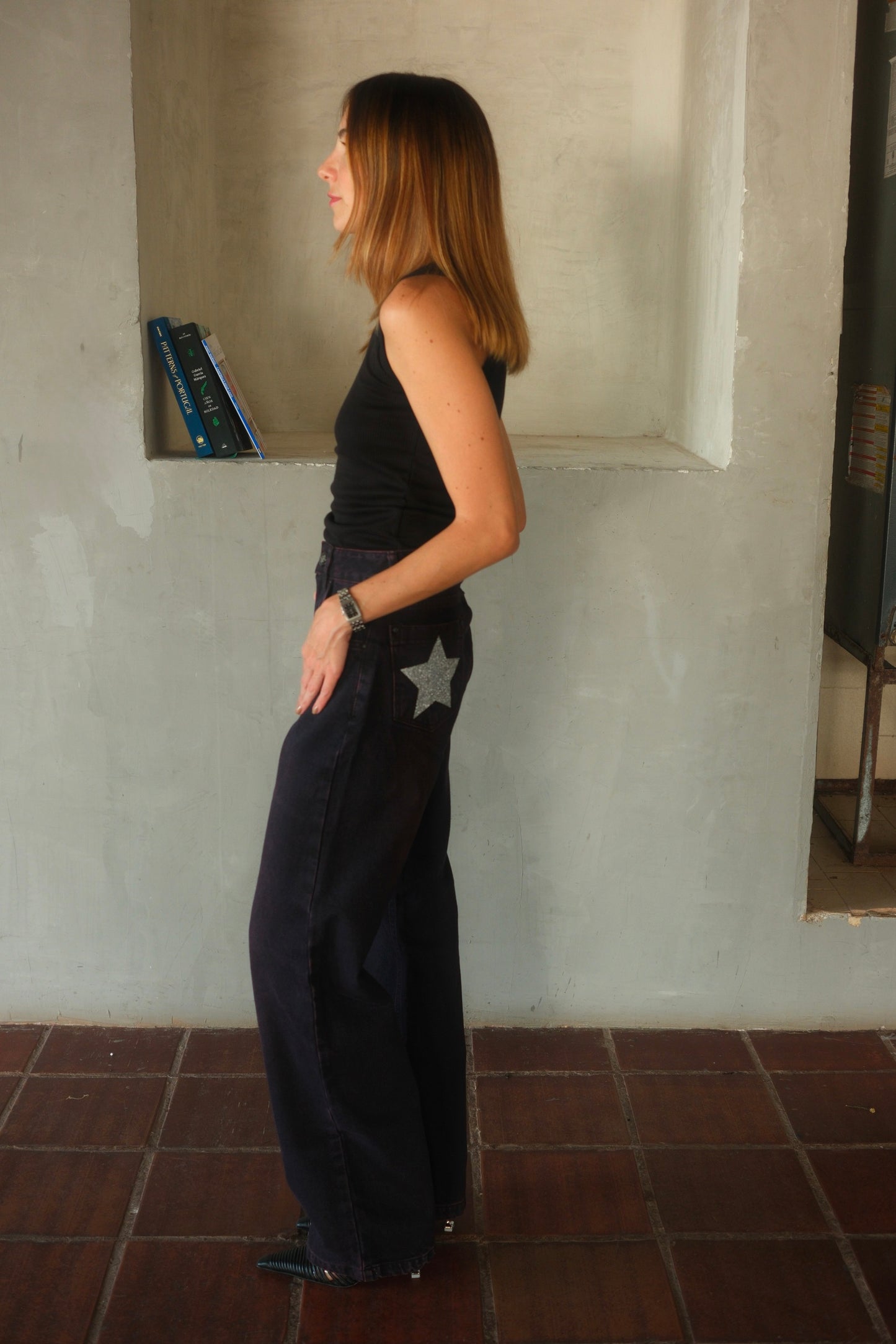 Double Star Burgundy Jeans