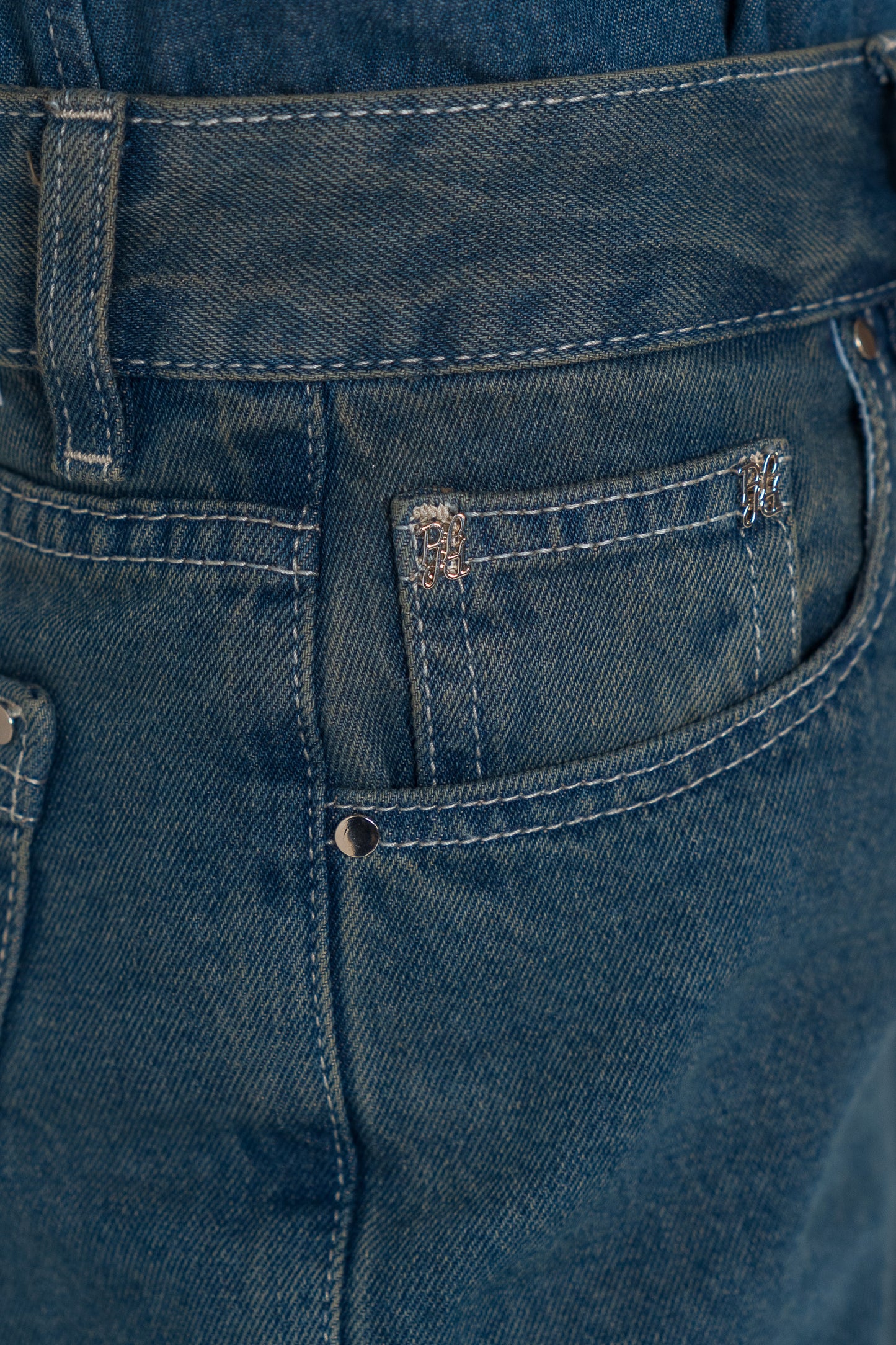 Blue Side Buttons Jeans