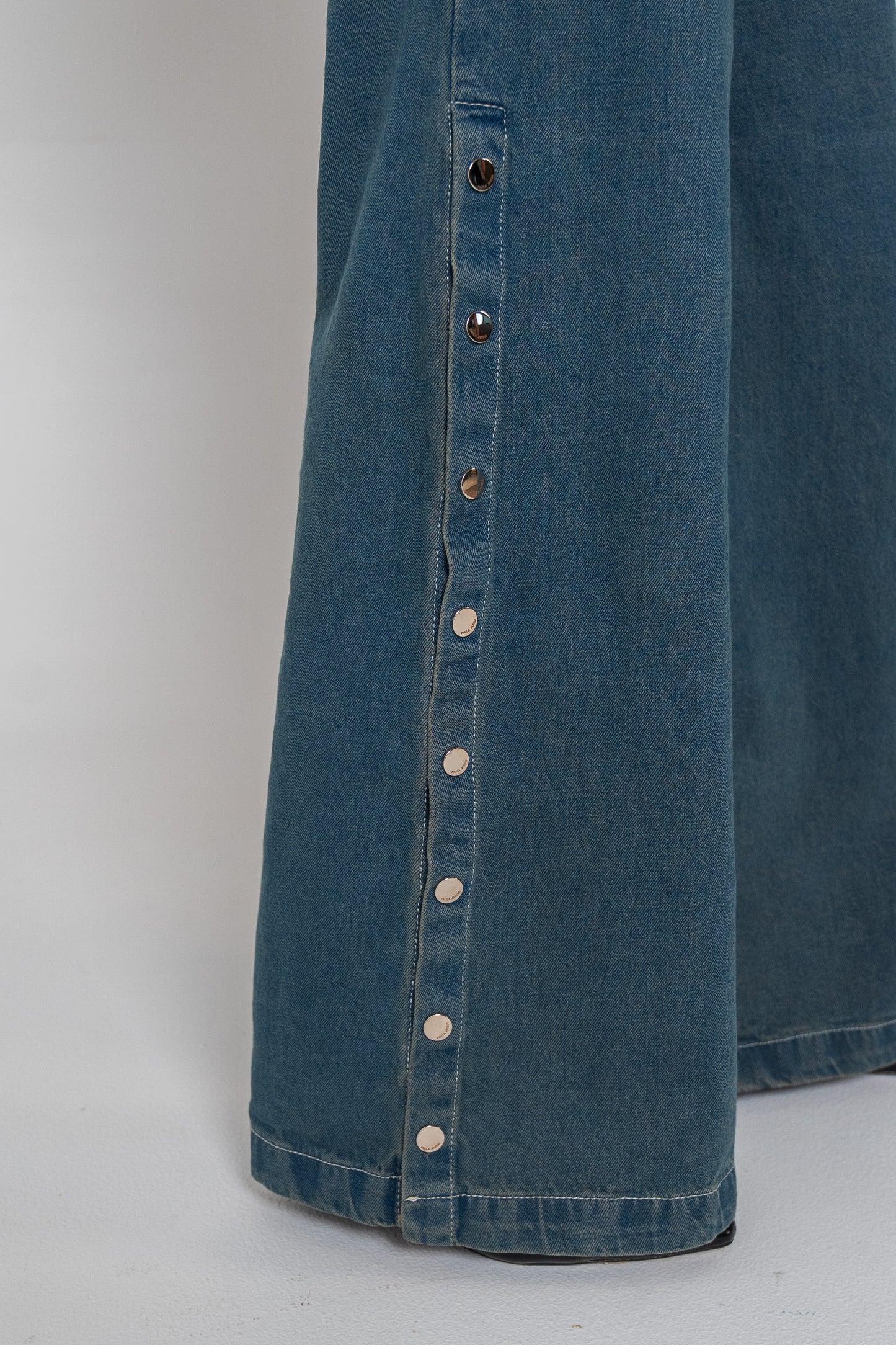Blue Side Buttons Jeans