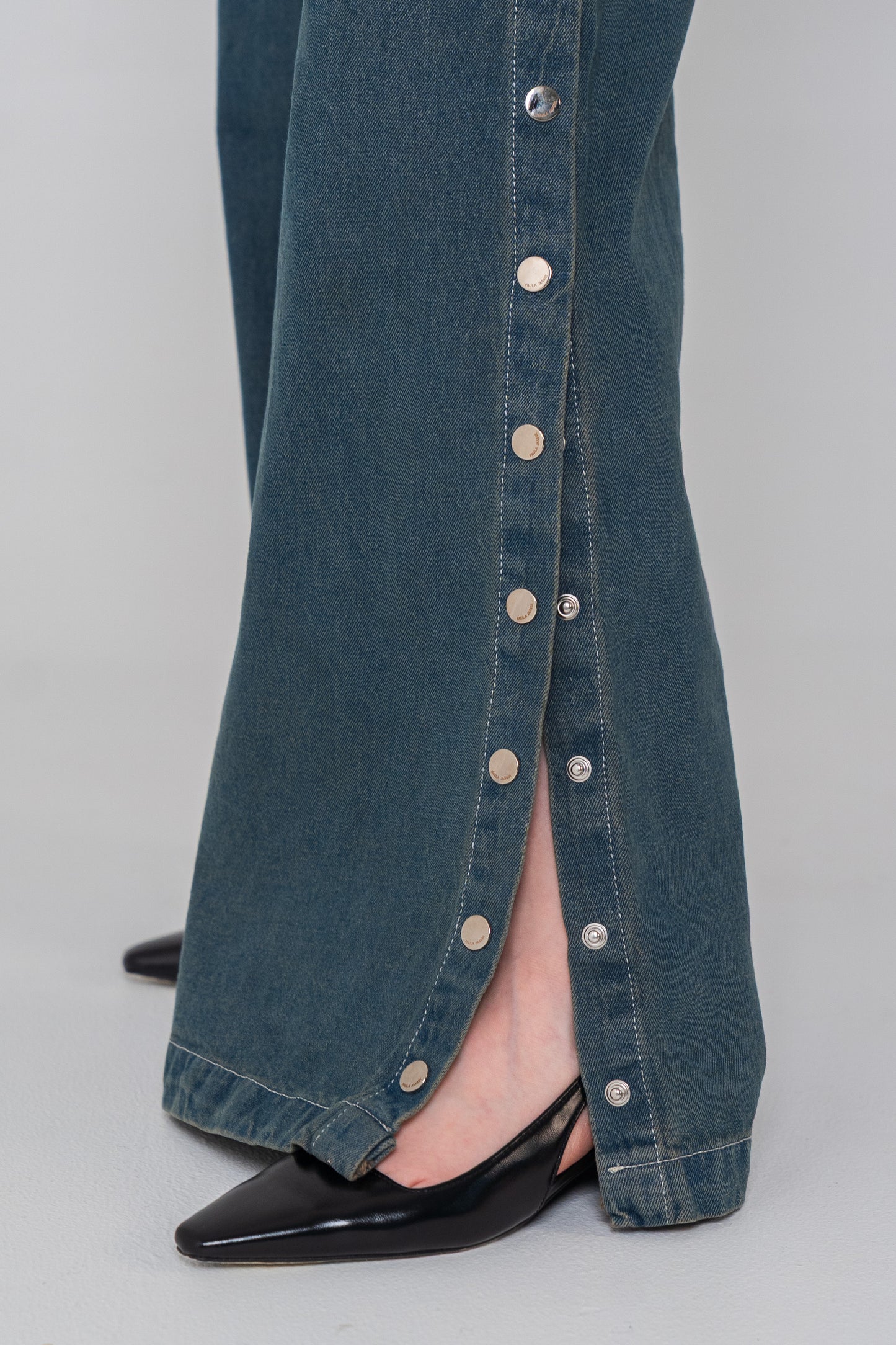 Blue Side Buttons Jeans