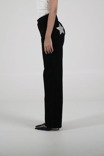 Double Black Star Jeans (Silver)