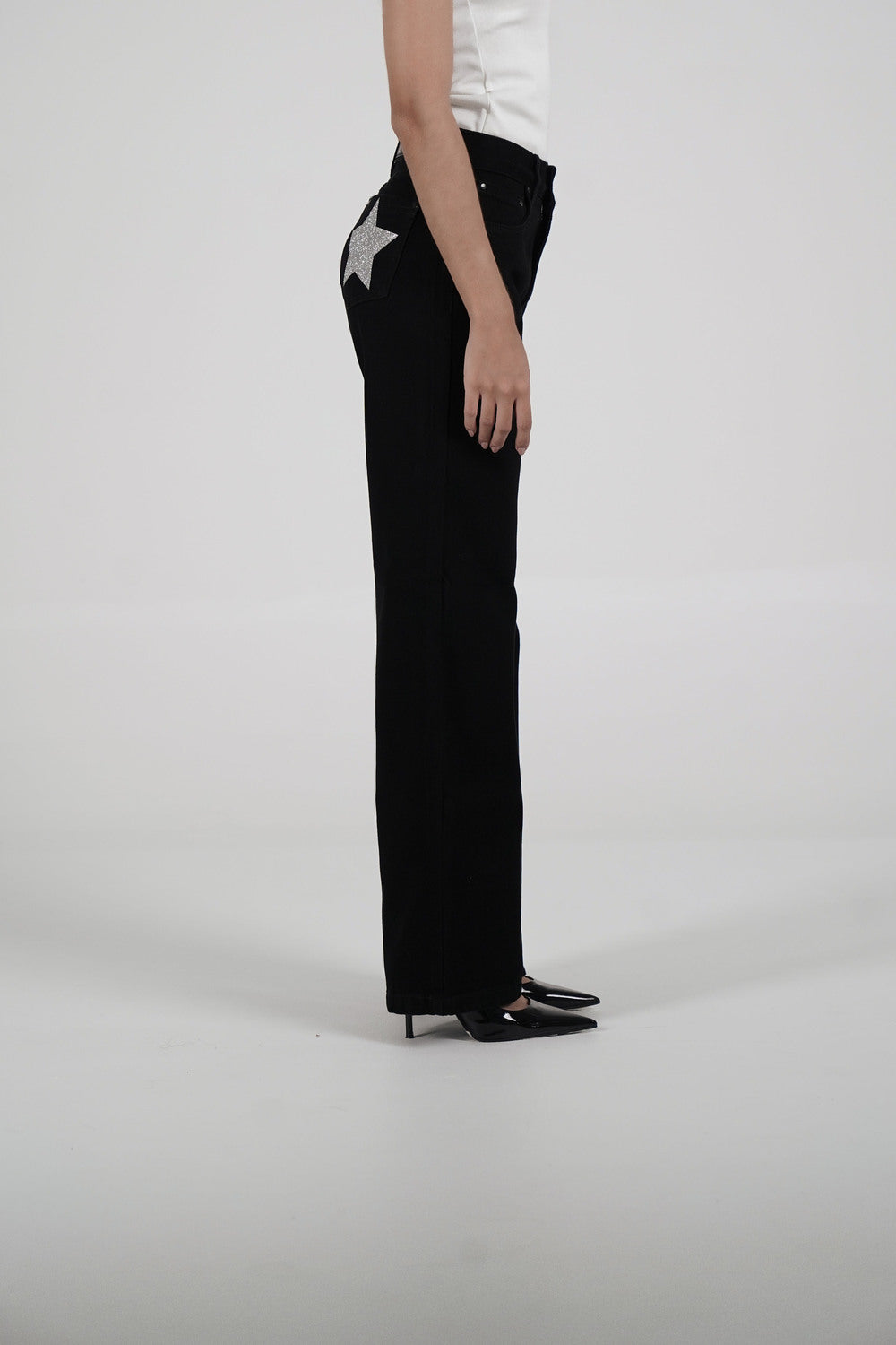 Double Black Star Jeans (Silver)
