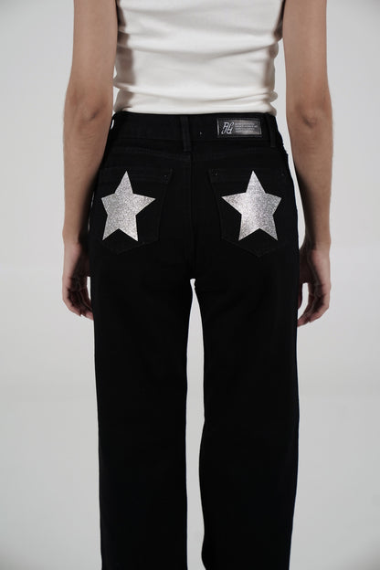 Double Black Star Jeans (Silver)