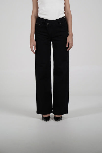 Black Criss-Cross Jeans