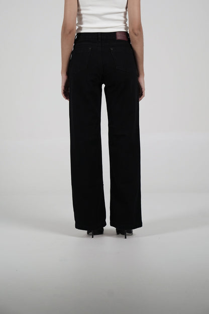 Black Criss-Cross Jeans