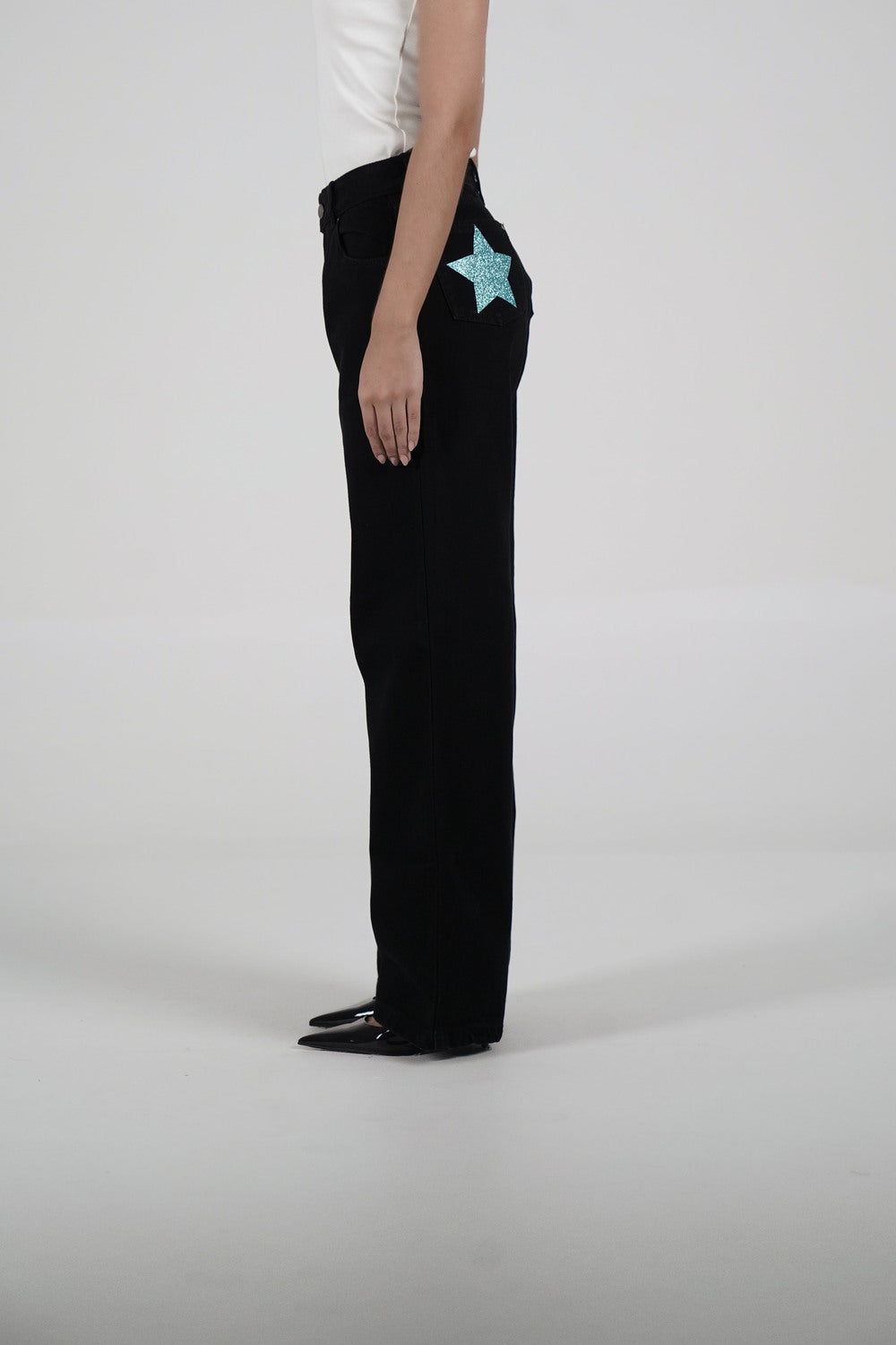 Double Star Black Jeans (Soft Blue)
