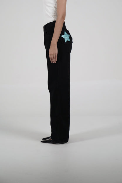 Double Star Black Jeans (Soft Blue)