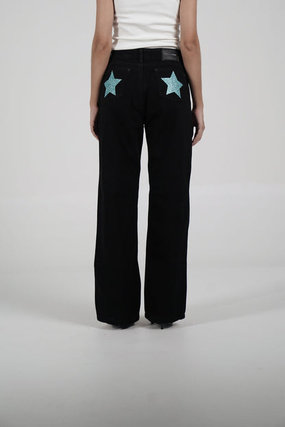 Double Star Black Jeans (Soft Blue)