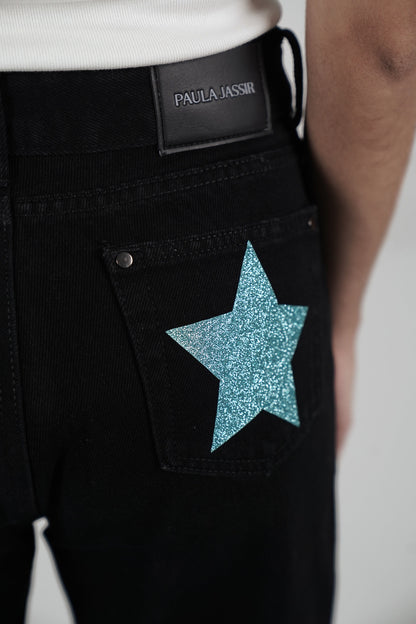 Double Star Black Jeans (Soft Blue)
