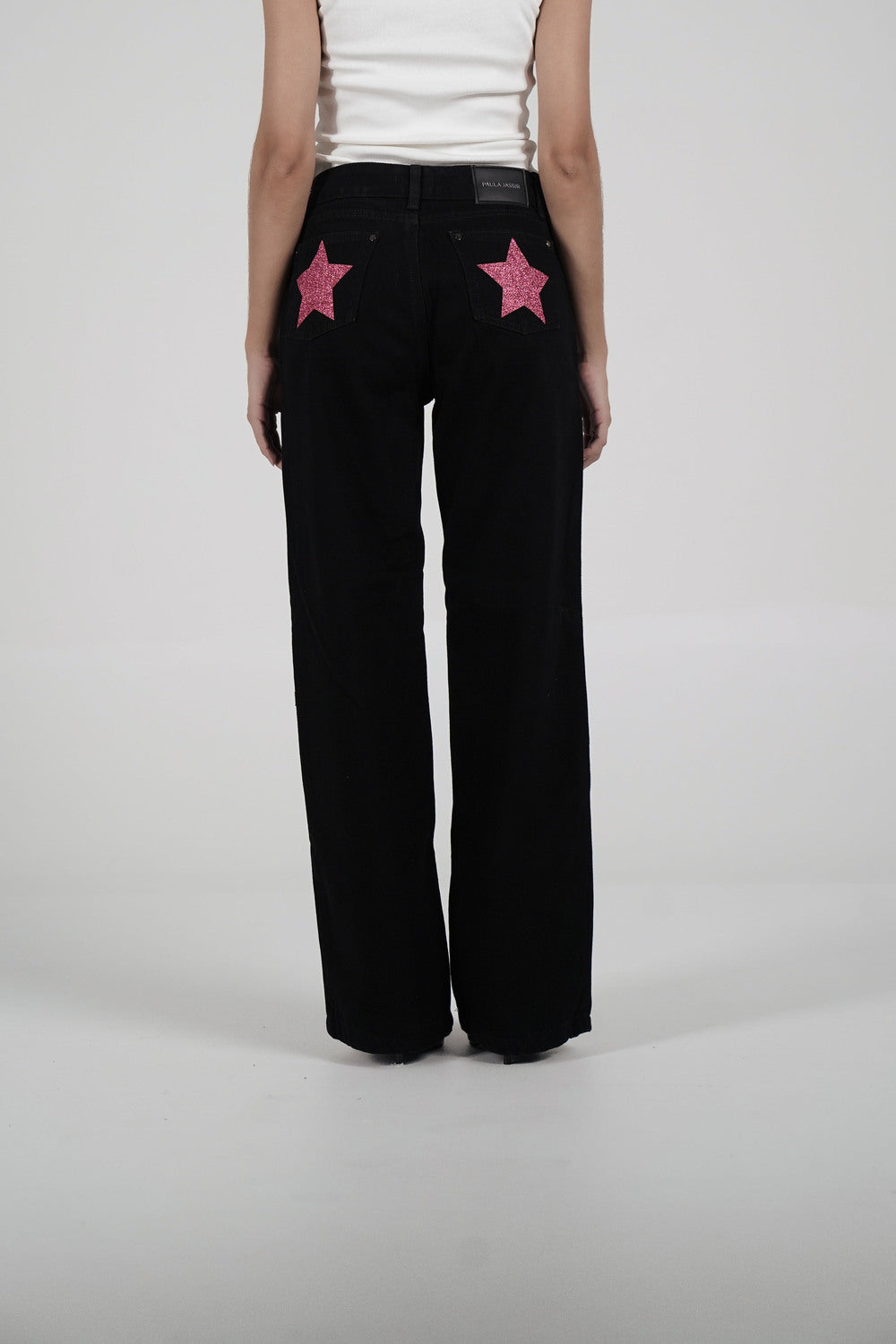 Double Star Black Jeans (Hot Pink)