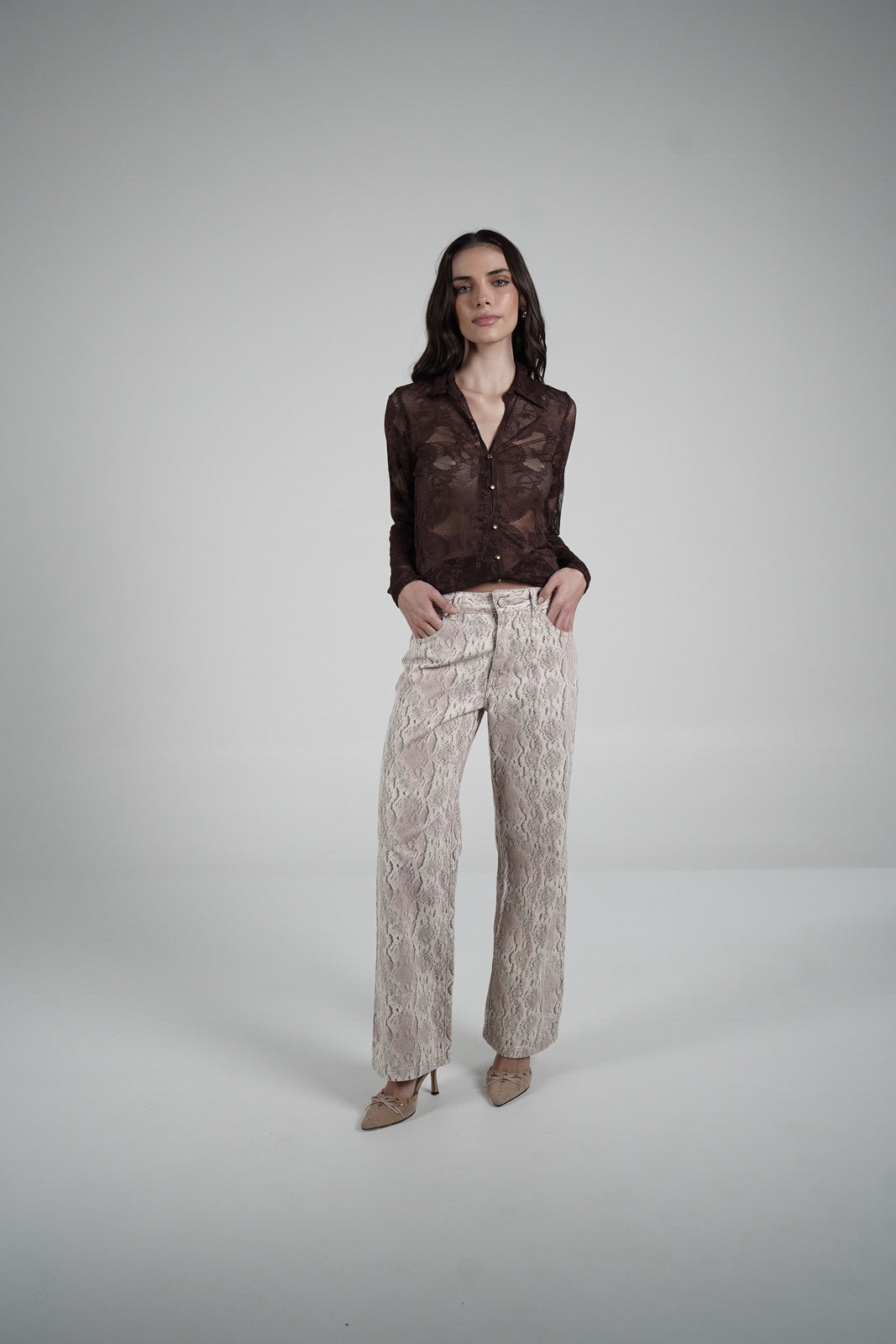 Lace Blouse (Marrón)