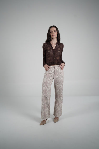 Lace Blouse (Marrón)