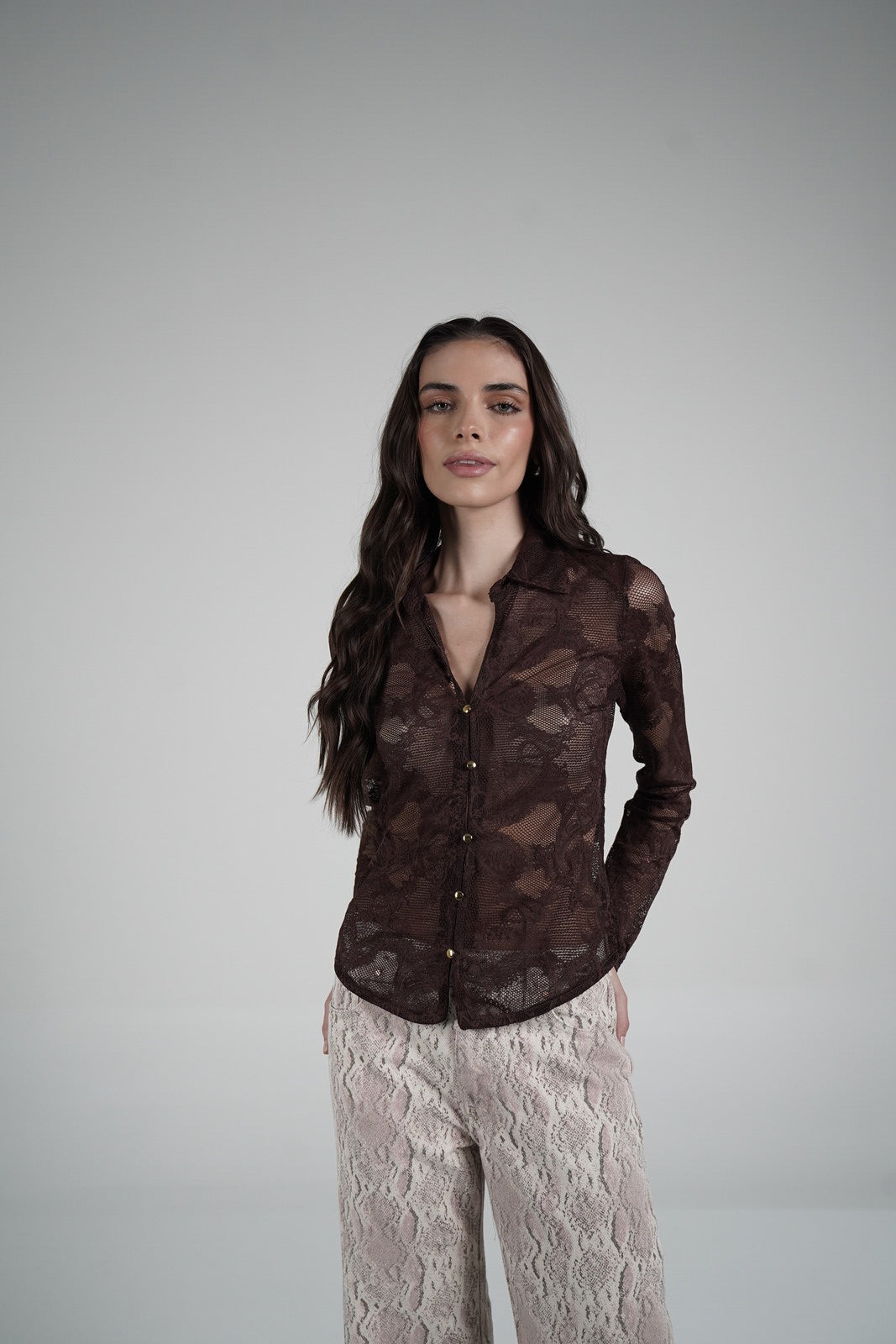 Lace Blouse (Marrón)