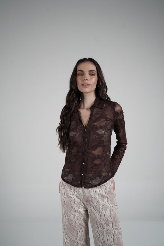 Lace Blouse (Marrón)