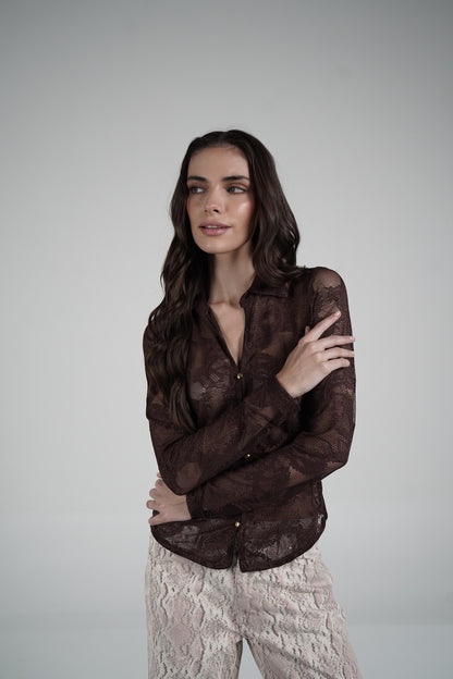Lace Blouse (Marrón)