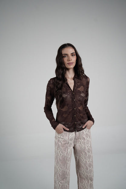 Lace Blouse (Marrón)