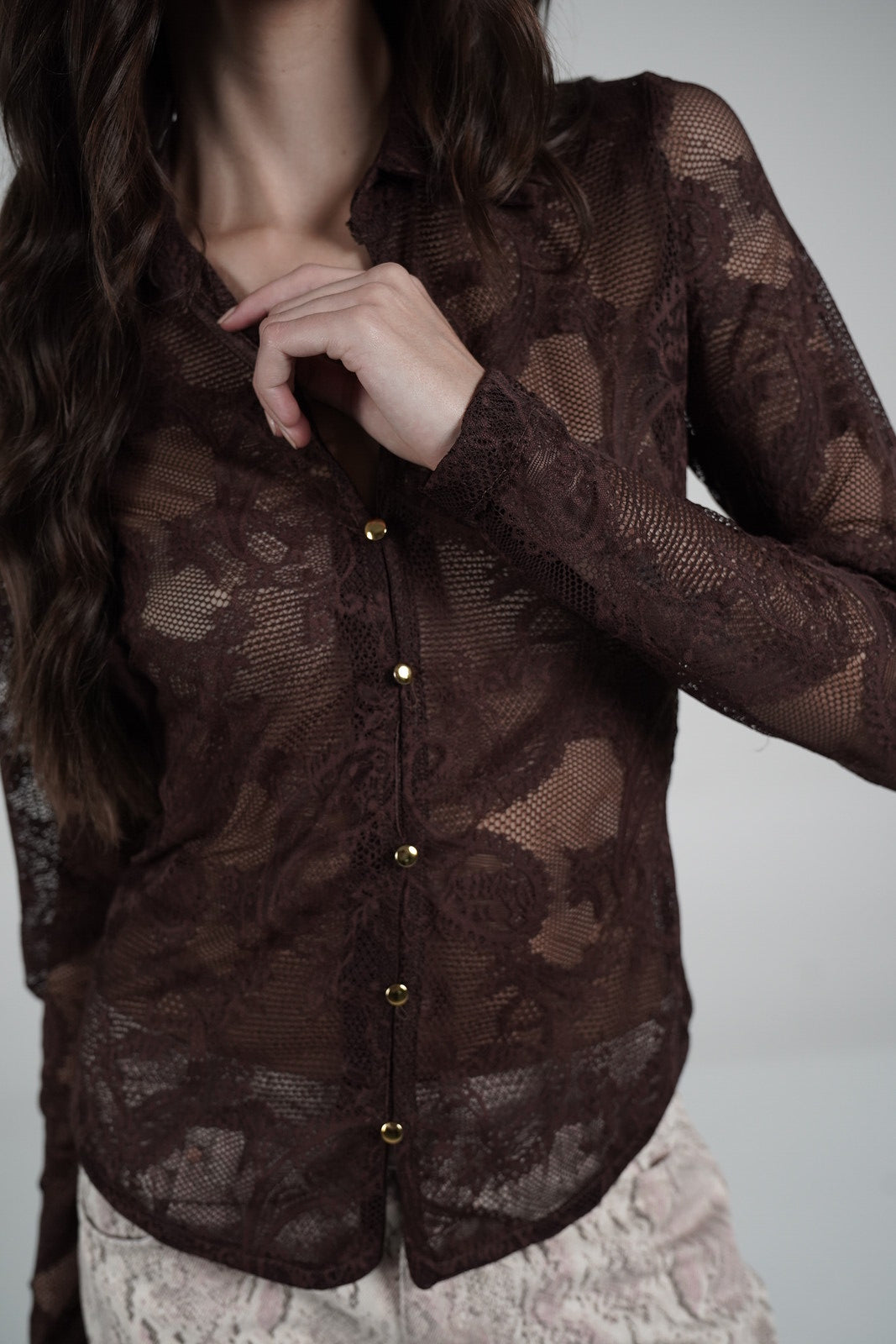 Lace Blouse (Marrón)