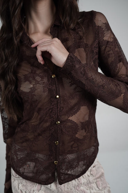 Lace Blouse (Marrón)