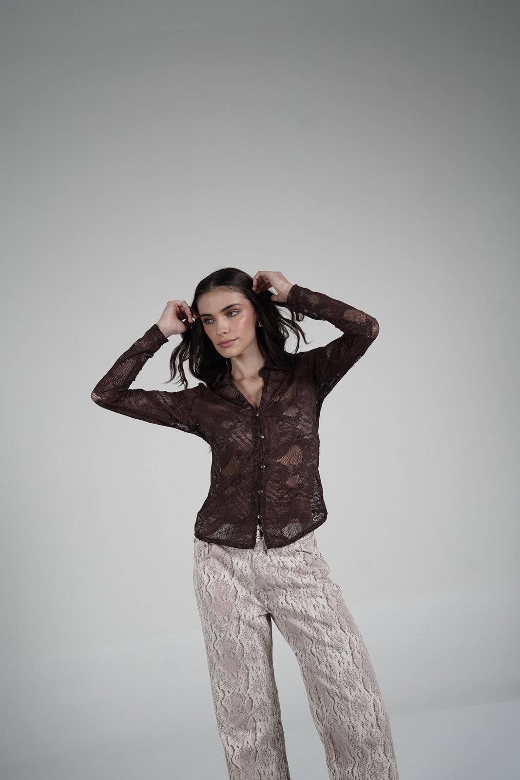 Lace Blouse (Marrón)