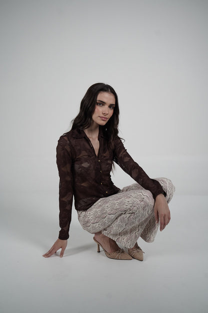 Lace Blouse (Marrón)