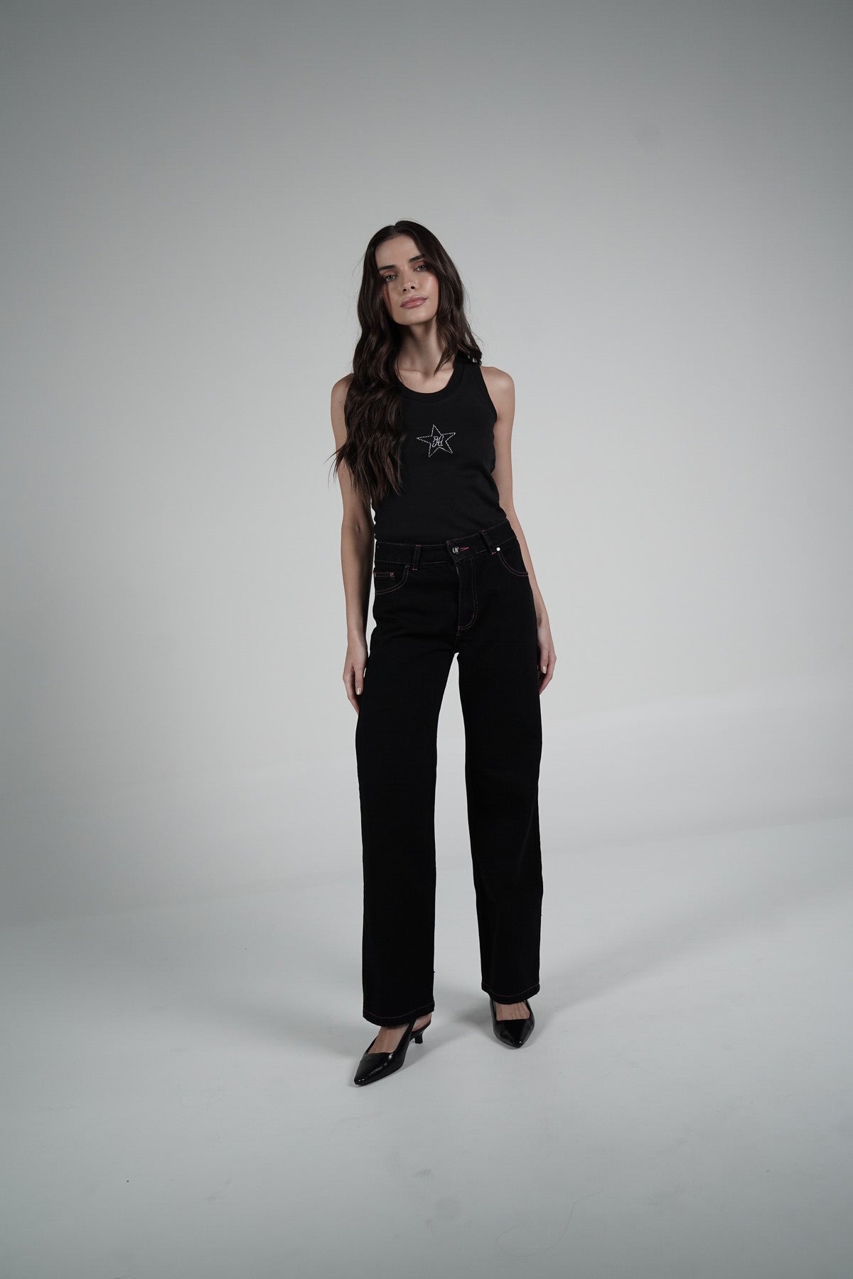 Fucsia Double Star Jeans