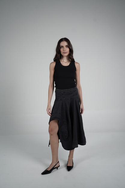 Black asymmetrical skirt