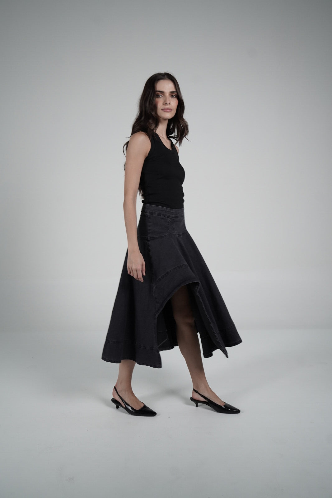 Black asymmetrical skirt