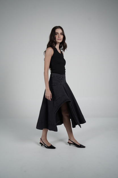 Black asymmetrical skirt