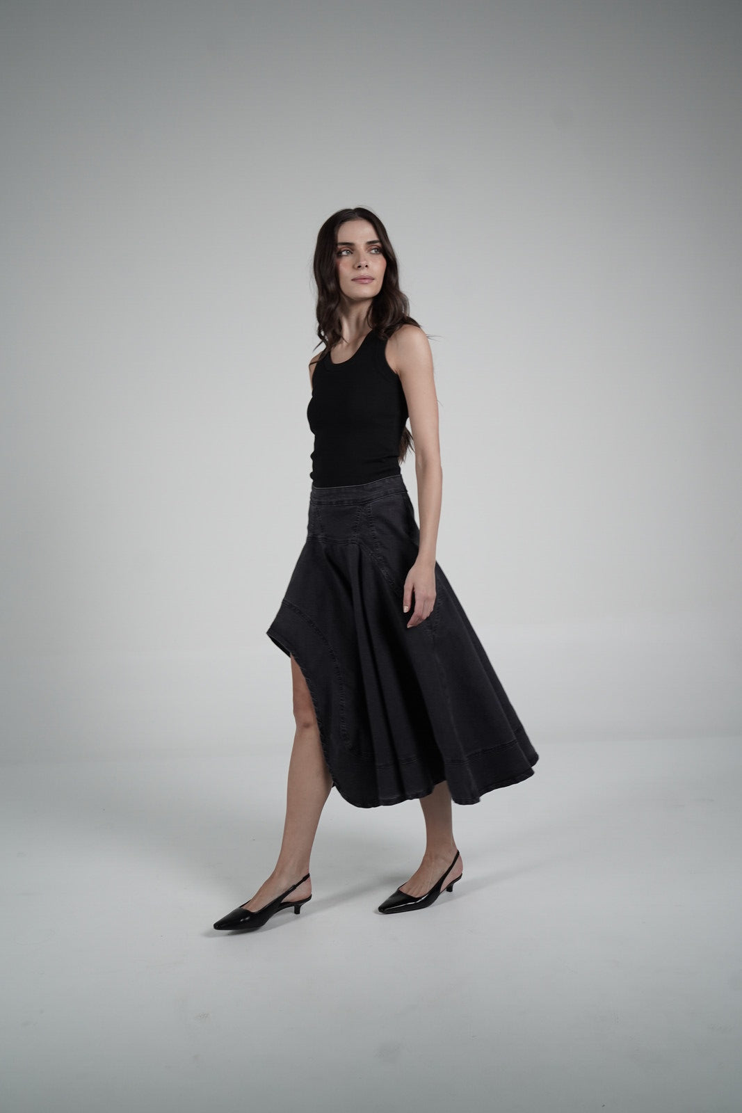 Black asymmetrical skirt