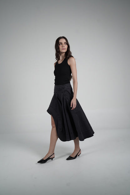 Black asymmetrical skirt
