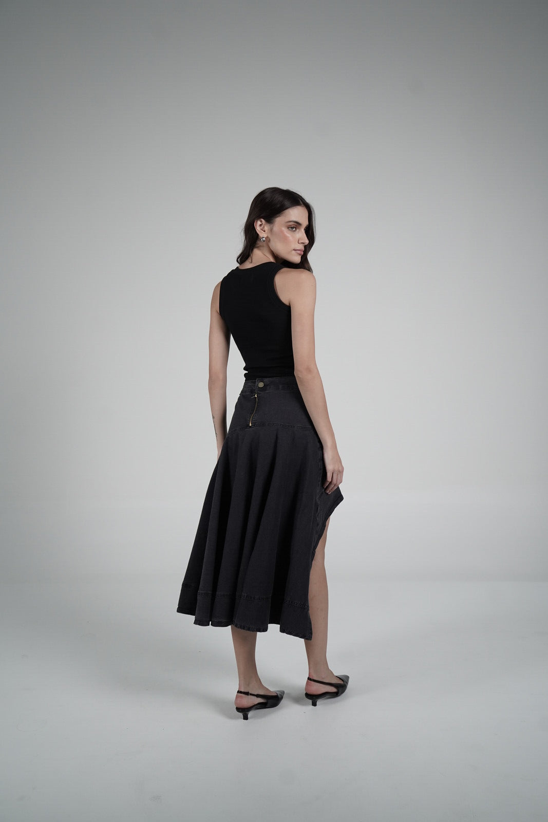 Black asymmetrical skirt