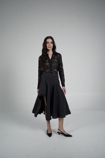 Black asymmetrical skirt