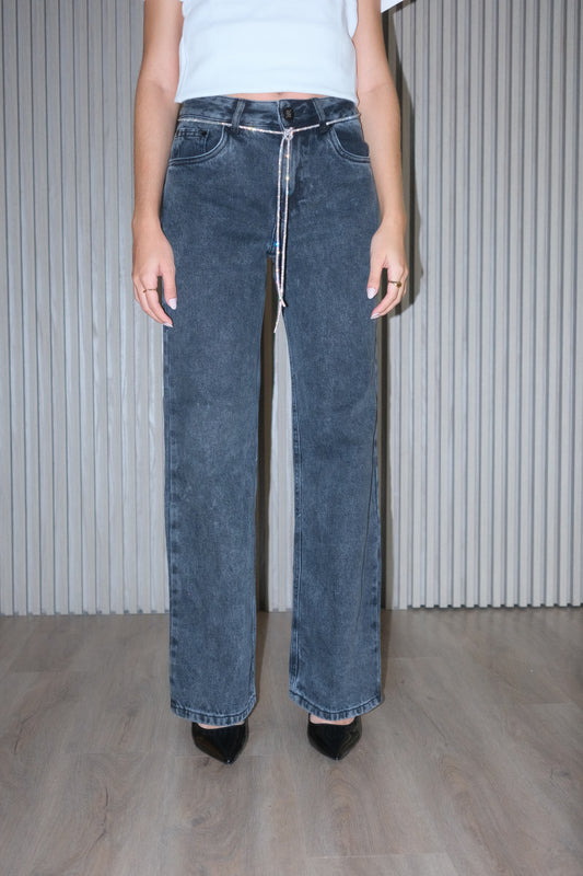 Gray Jeans  Sparkling Belt