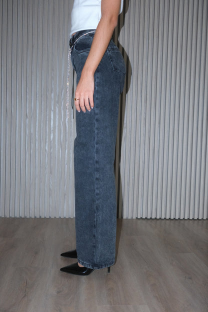 Gray Jeans  Sparkling Belt