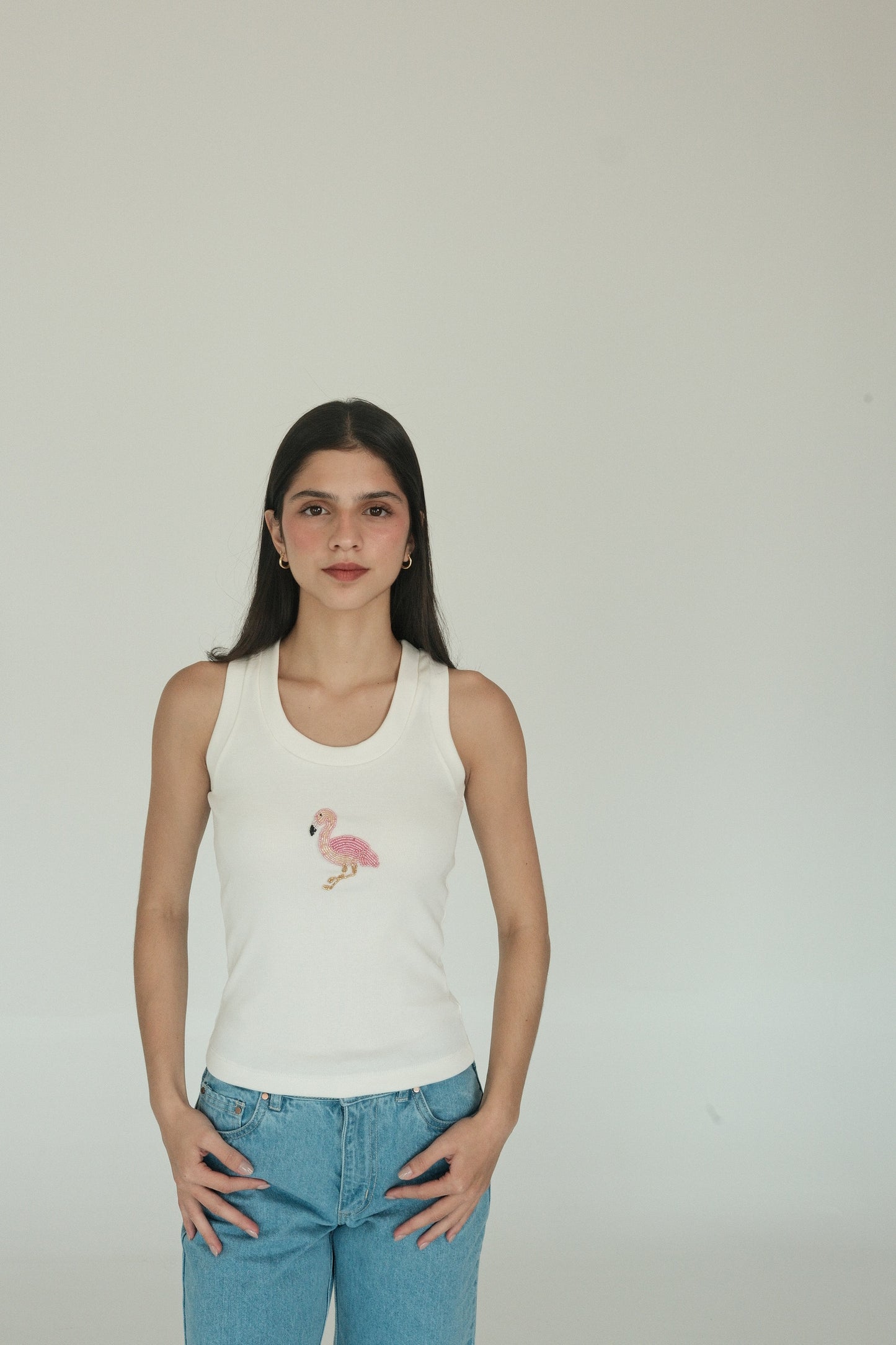 Flamenco tank Top (White)