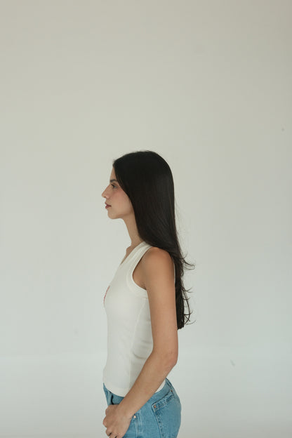 Flamenco tank Top (White)
