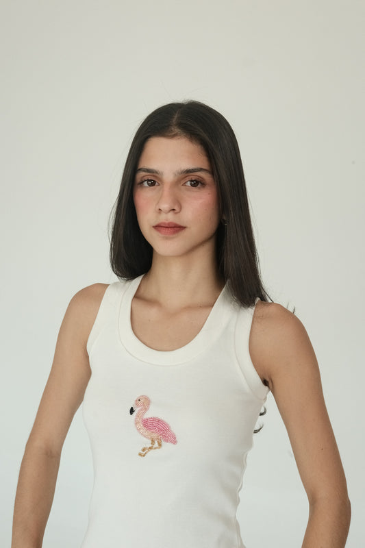 Flamenco tank Top (White)